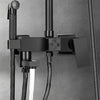 Black Bathroom Thermostatic Exposed Shower Mixer Twin head Large Square Bar Set
