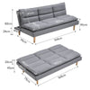 3 Seater Sofa Click-Clack Adjustable Recliner Sofa Bed Single Sleeper Sofabed