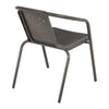 Outdoor Garden Round Brown Bistro Coffee Table Glass Top Stacking/Foldable Chair