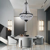 Crystal Chandelier Ceiling Light Pendant Light Black Lamp Height Adjustable E27