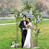 Garden Trellis Pergola w/ Multiple Side Crossbars & Powder-coated Metal Tubes