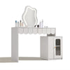 White Dressing Table With Clound Mirror Makeup Desk Vanity Scalable Cabinet