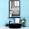 Metal Black Framed Wall Mounted Bathroom Mirror Bedroom Make Up Mirror Rectangle