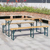 3Pcs Wooden Folding Picnic Beer Table & Bench Set Outdoor Garden Patio Furniture