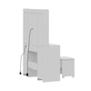 White Vanity Makeup Desk Stool Set With LED Lights Mirror Drawers Dresser Table
