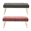 Upholstered Bench Dining Chairs Stools Bedroom Footstool Button Decorated Seat