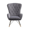 Rhombic Velvet Wing Back Armchair Rocking Chair Lounge Recliner Rocker Tub Sofa