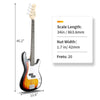 Glarry Electric GP Bass Guitar 4 String Set with Bag Strap Cable Full Kit NEW