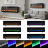 50" Electric LED Fireplace Wall Mounted Standing FREE FEET Inset Heater Crystal