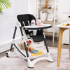 Baby High Chair Foldable Dining Chair Portable Adjustable Feeding Chair-Black
