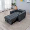 Linen/Faux Leather Sofa Bed Corner - Sofa Bed with Storage & Reversible Chaise