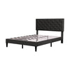 4ft6 Double Bed Frame Upholstered Platform Bed with Adjustable Headboard Velvet