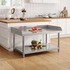 Stainless Steel Food Prep Table Commercial Kitchen Storage Work Top Edges Shelf
