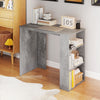 Computer Desk 90cm Study Desk Wooden Writing Desk w/Bookshelf-Grey