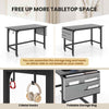 Computer Workstation Rolling Writing Study Desk On Wheels-Black
