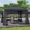 Garden Gazebo Canopy Pavilion Tent Shelter with 2 Tier Roof and Curtains Netting