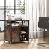 Home Study Office Mobile Lateral Filing Cabinet w/ Charging Station-Coffee