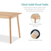Rectangular Solid Wood Dining Table Round Edge Dining Room Kitchen Living Room