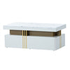 Coffee Table with Drawers Storage White Wooden Centre Table for Living Room