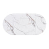 Dining Table Chair Set Marble Effect Top Table and 6x Stools for Dining Room