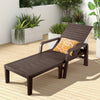4 Positions Adjustable Chaise Lounge Chair Waterproof PP Patio Lounger Coffee