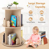 Round Spinning Corner Bookcase w/Bear Baffles Natural