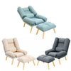 Fabric Upholstered Lazy Sofa Lounge Recliner Chair Bed Fireside Armchair w/Stool