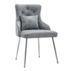Grey Dining Chairs Velvet Set Padded Seat Metal Legs Kitchen Chair Home Office