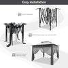Pop Up Garden Gazebo 3m Heavy Duty Backyard Waterproof 2-Tier Party Tent Grey