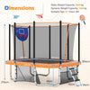 317 x 255 cm Rectangle Outdoor Trampoline w/Basketball Hoop-Orange