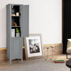 5-Tier Bathroom Floor Cabinet Tall Narrow Storage Cabinet Organizer w/Doors