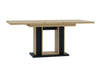 Extendable Dining Table Oak Finish Extending 140 180cm Black Pillar Frame Ford