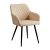 Set of 2 Armchairs Dining Chairs with Arms Velvet PU Faux Leather Chairs Kitchen