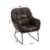 Upholstered Soft Velvet PU Armchair Lounge Button High Back Chair Fireside Sofa