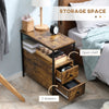 Industrial Bedside Side Table Bedroom Rustic Drawer Shelf Storage Tabletop Unit