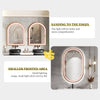 Large Gold LED Bathroom Mirror Salon Arch Wall Vanity Mirror Flicking-Free Defog
