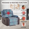 Electric Recliner Massage Heated Vibration Sofa Reclining Armchair w/ Cup Holder