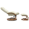 360° Swivel PU Recliner Lounge Sofa W/Footrest Footstool Faux Leather Wood Base