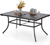 6-Person Outdoor Patio Tables Metal Outdoor Dining Table 1.57" Umbrella Hole
