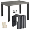 Set of 2 Industrial Table Parts Black Metal Table Legs Office Bench Worktop Desk