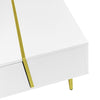 Modern High-gloss Coffee Table with 2 drawer for Living Room, White