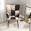 Upholstered Patchwork Fabric Rocking Chair Relaxing Rocker Armchair Lounge Seat