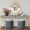 Round Ottoman Stool Storage Box with Lid Velvet Pouf Pouffe Seat Chair Footstool