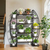 XXL Tall Plant Stand Indoor with Grow Light Industrial Curved Ladder Planter Pot