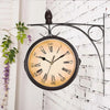 Round Double Sided Wall Clock Station Outdoor Garden Arabic & Roman Numerals