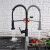 Monobloc Black Kitchen Sink Mixer Taps with Pull Out Hose Spray Single Lever Tap