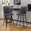 Set Of 2 Upholstered 115cm Tall Batstools High Metal Legs Footrest Velvet Grey