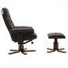 Swivel Ergonomic Office Chair Recliner Armchair with Footstool Wooden Duck Base