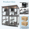 182 cm Tall Large Wooden Cat House Cat Kennel Condo-Grey