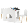 Kids Table and Chair Set Children Wooden Children Activity Desk W/ Chalkboards